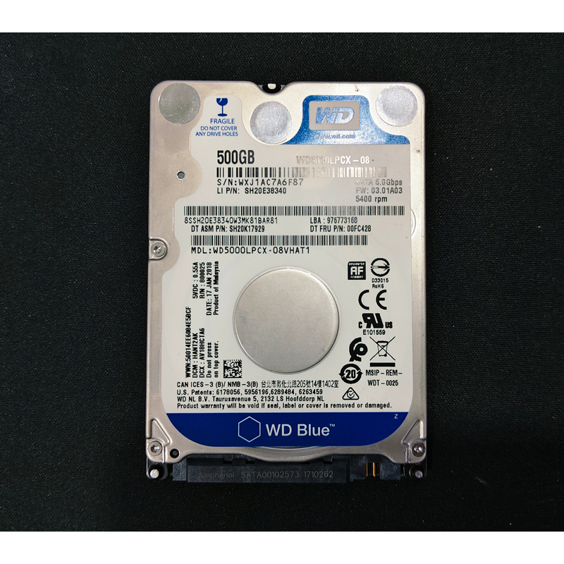ฮาร์ดดิสก์ HDD 2.5 WD (500GB) (สินค้ามือสอง)