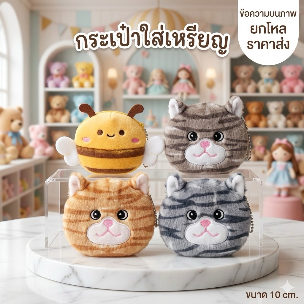 🌷ยกโหล🌷 กระเป๋าขนาด 10 cm. มีหลายลาย มีราคาส่ง