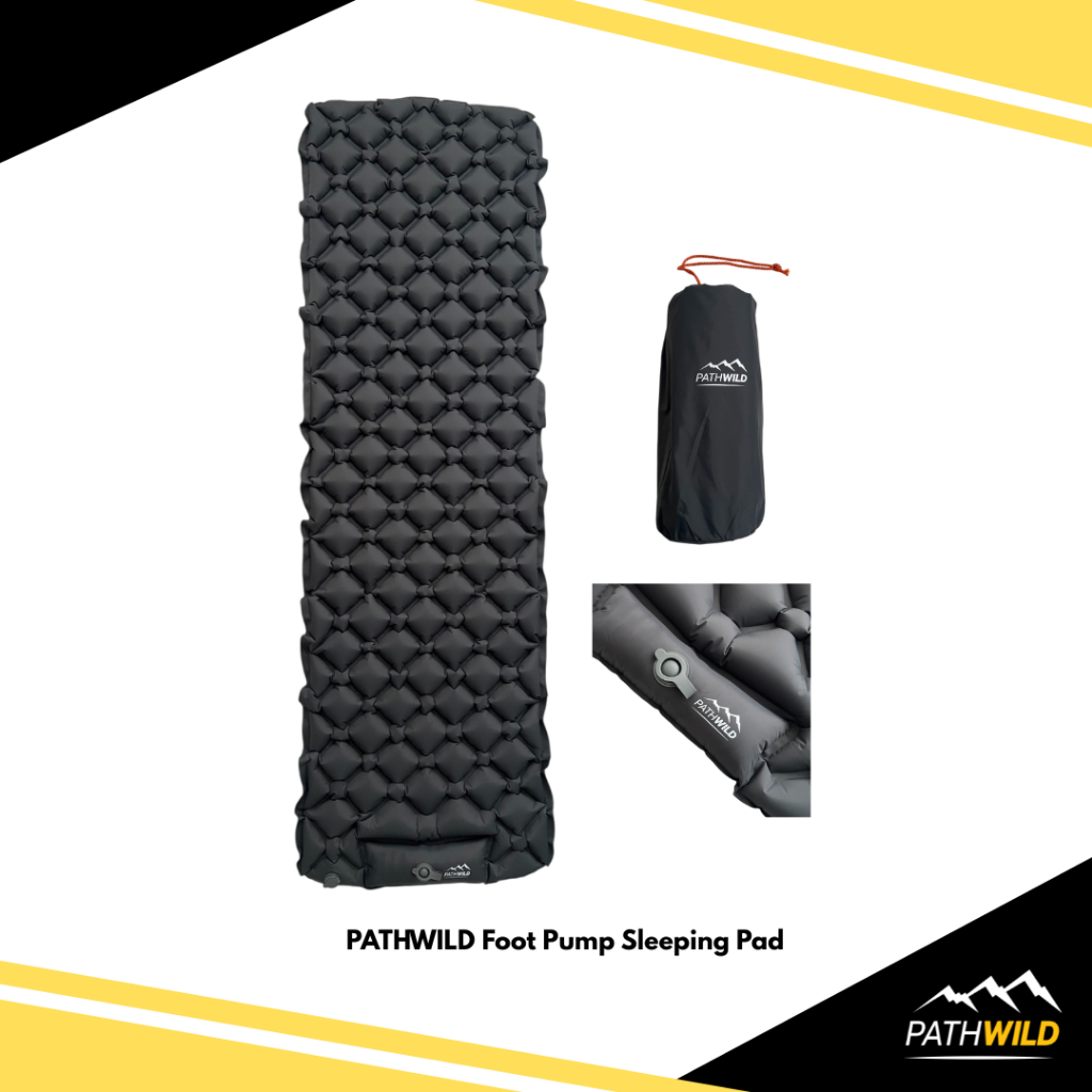 Pathwild Foot Pump Sleeping Pad แผ่นรองนอนเป่าลม น้ำหนักเบา จัดเก็บเล็ก สามารถปั้มลมได้ด้วยมือหรือเท้า