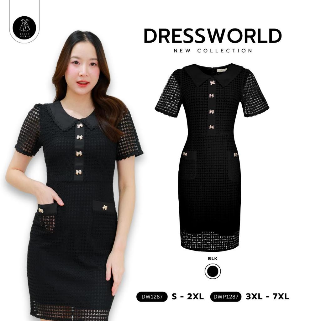 Fairyangelstore - เดรสยาวแต่งกระดุมผ้าลูกไม้ (DW1287)