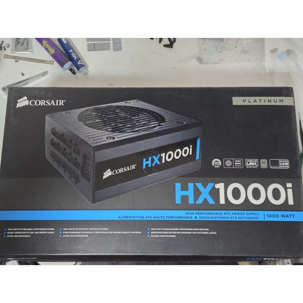 Power Supply Corsair HX1000i PLATINUM สีดำ ประกันอีก5ปี กล่องครบ สายครบทุกเส้น สภาพสวย ไม่ใช่ของเหมื