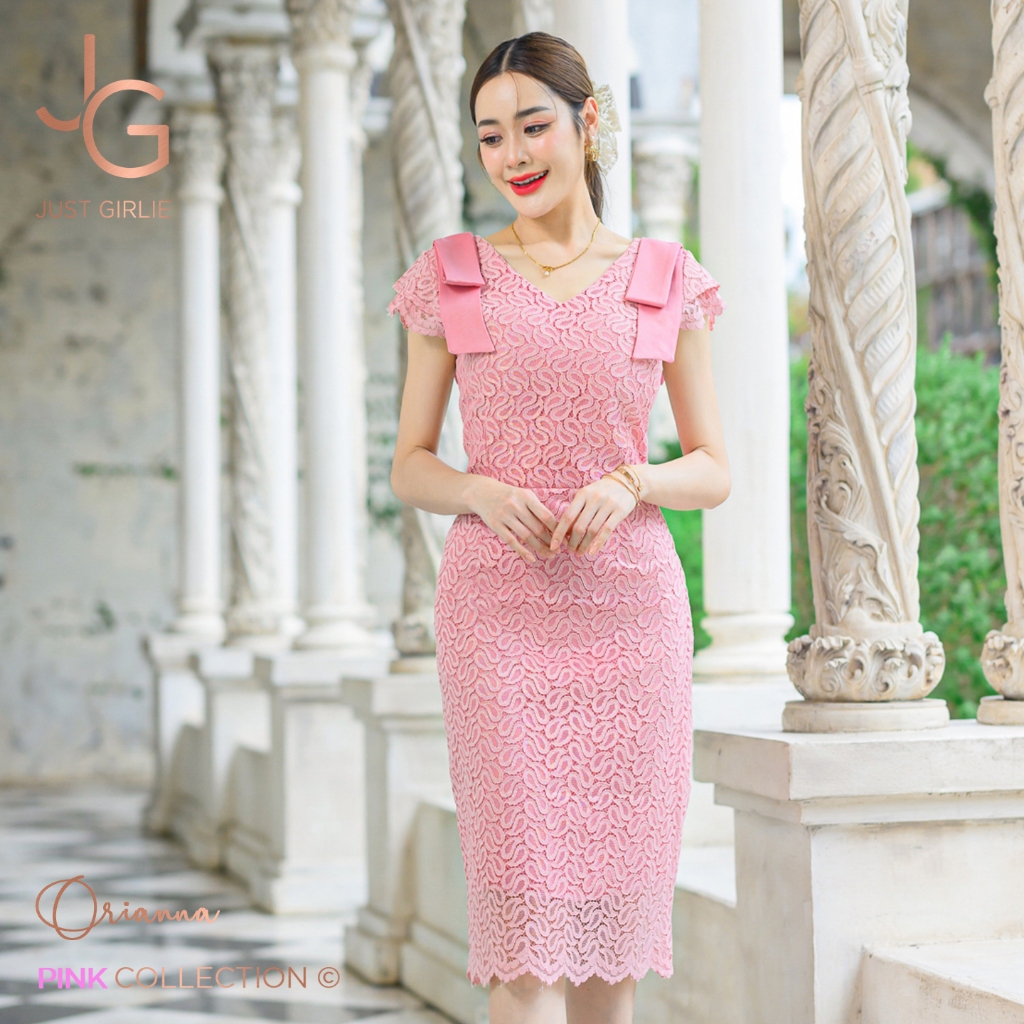 🩷คอลเลคชั่นชมพู🩷ชุดเดรสออกงาน ธีมชมพู เดรสลูกไม้ สีชมพู ชุดราคาถูก สวย พร้อมส่ง มีไซส์ S M L XL 2XL