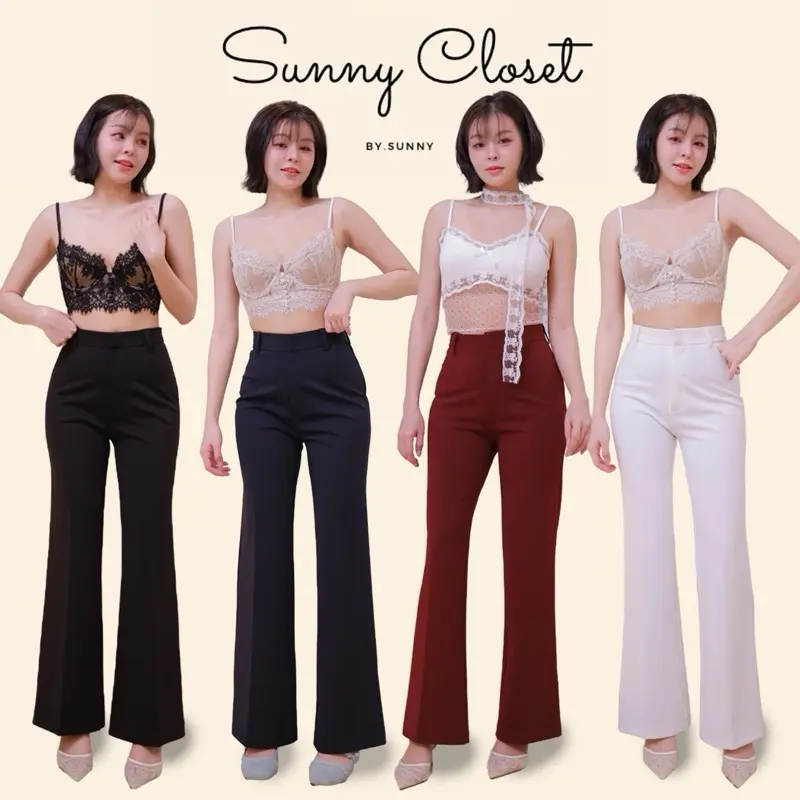 New In กางเกงขาม้า รุ่น Hadley Flare ตะขอซิปหน้าผ้าโรเชฟ