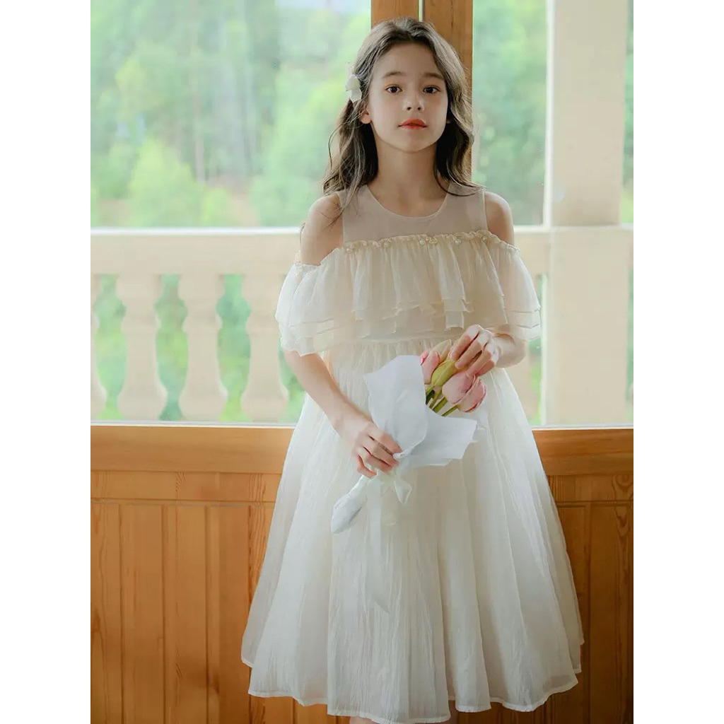 เดรสออกงาน สีครีม เกาหลี / 690 / P