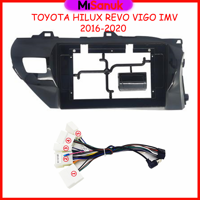 พร้อมปลั๊ก กรอบหน้าจอ2ดินแอนดรอย ใส่ขนาดจอใหญ่10.1" สำหรับรถ Toyota REVO/HILUX 2016-2020 ABS เกรด A 