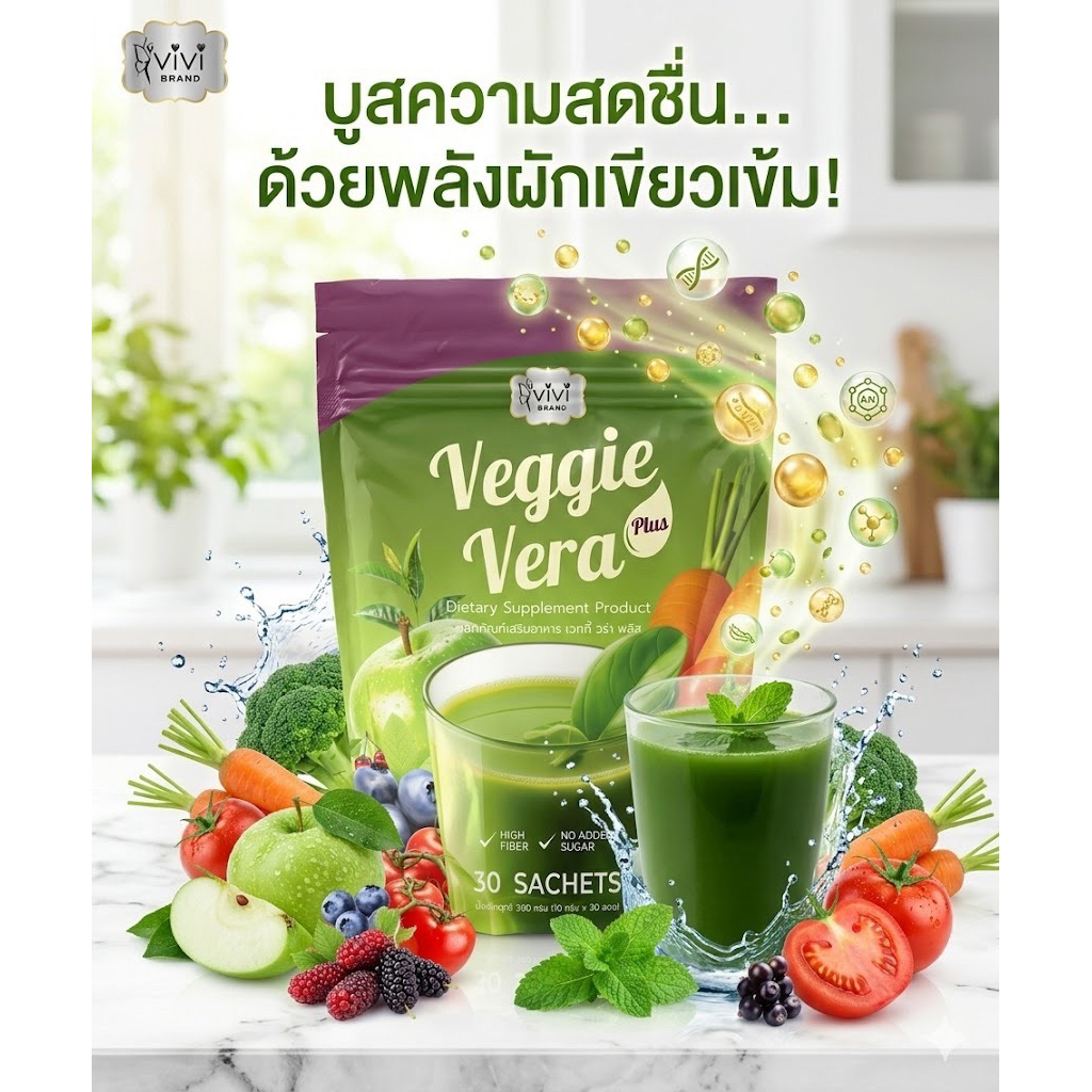 วีวี่น้ำผัก Veggie Vera เวกกี้วีร่า วีวี่ ไม่ปวดบิดรสกีวี่
