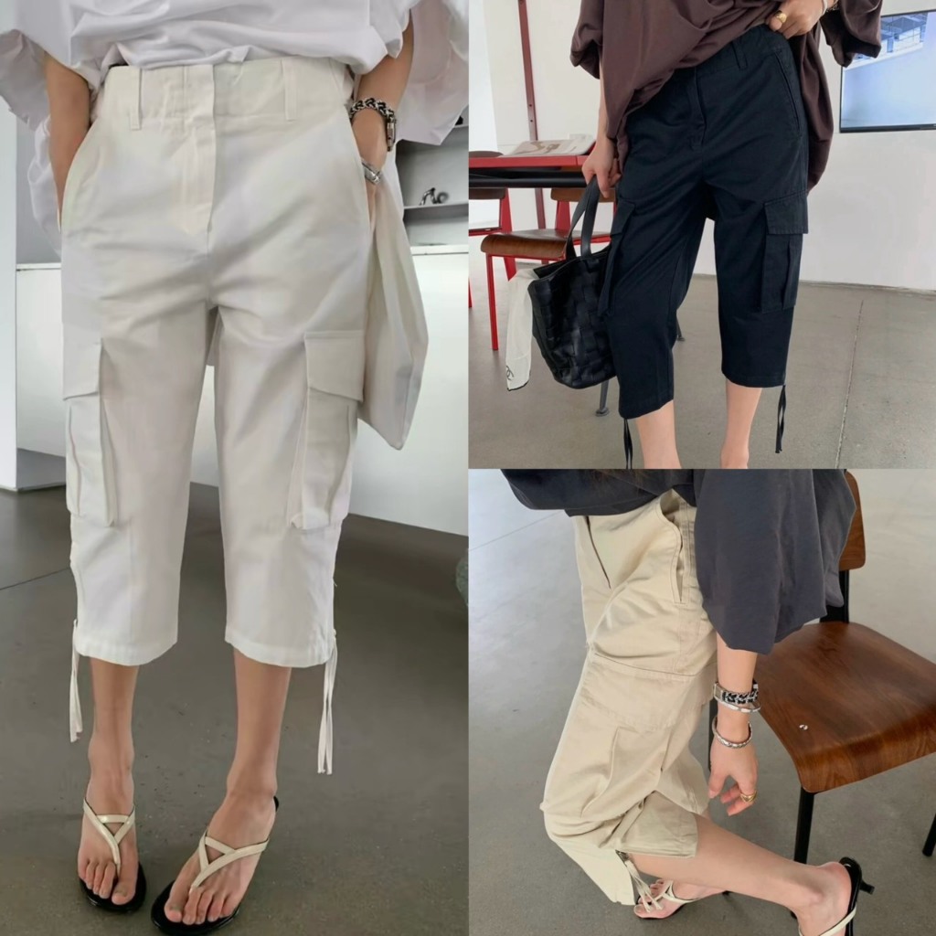 POCKET CARPI PANTS กางเกงคาปรี4ส่วนรุ่น 90318