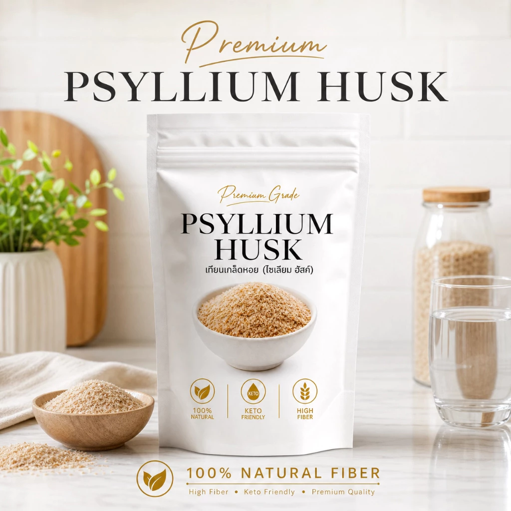 ไซเลี่ยมฮัสค์ Psylllium Husk ไซเลี่ยม ฮัสค์ ธรรมชาติ 100% แบบเกล็ด