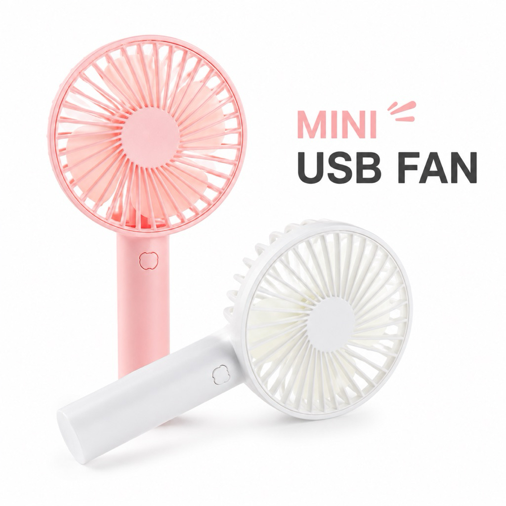 Mini Fan USB พัดลมพกพา แท่นวางโต๊ะ รุ่น N9 พร้อมถ่านชาร์จ และ สายชาร์จ USB