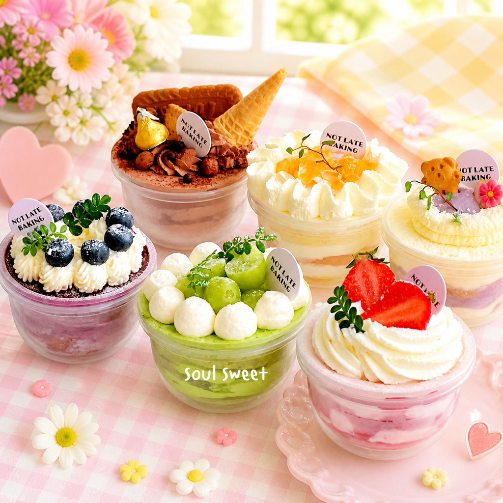 พร้อมส่ง! กล่องเค้กทรงโดมเกาหลีพร้อมฝา 50 ใบ