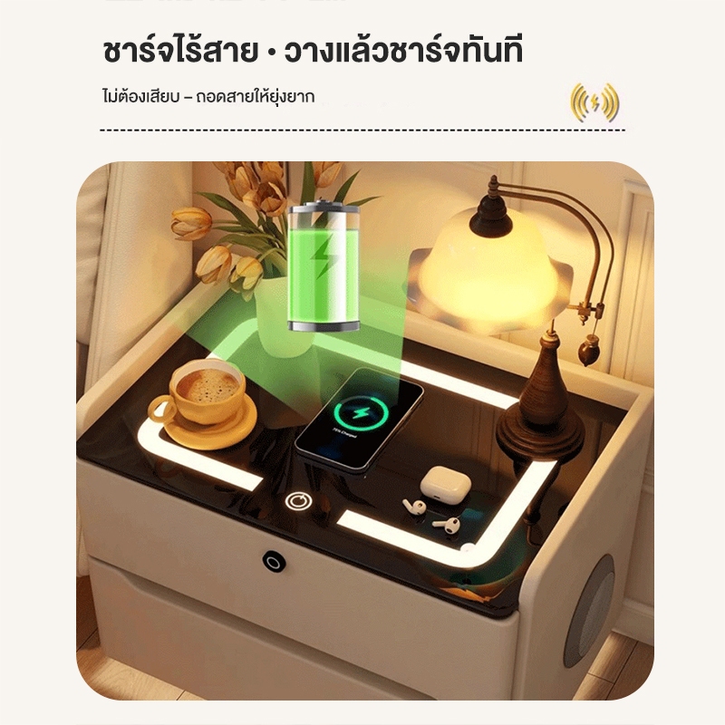 MansFIL โต๊ะข้างเตียงอัจฉริยะ ไม้เนื้อแข็ง ไม่มีกลิ่น รูปที่ 4