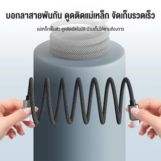 NEODIGI PD 27W 100W สายเคเบิลข้อมูลแม่เหล็ก Type C สายชาร์จแม่เหล็ก เก็บเองอัตโนมัติ แม่เหล็กอัตโนมัติ 480Mbps Max
