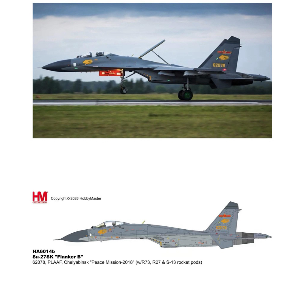 【Pre-Order】 Diecast Model Hobby Master 1:72 – Su-27SK “Flanker B” PLAAF (HA6014b) 🛫
