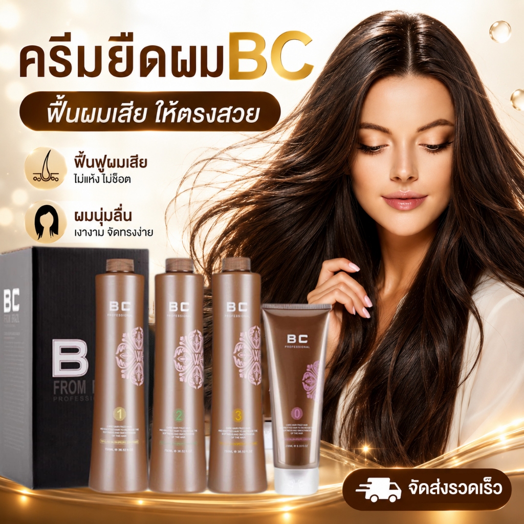 BC Keratin ครีมยืดผม ยืดผมเอง น้ํายายืดผม รีแรคเคราติน บำรุงผมแห้งเสีย ครีมยืดผม ยืดผมเอง น้ํายายืดผม 750MLX3