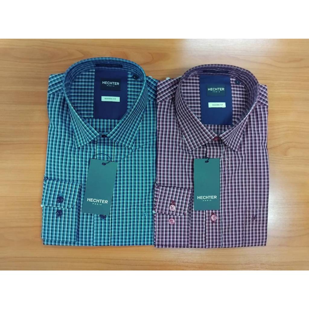HECHTER เสื้อเชิ้ตแขนยาวลายสก๊อต รุ่นH033-060M  มีให้เลือก2สี