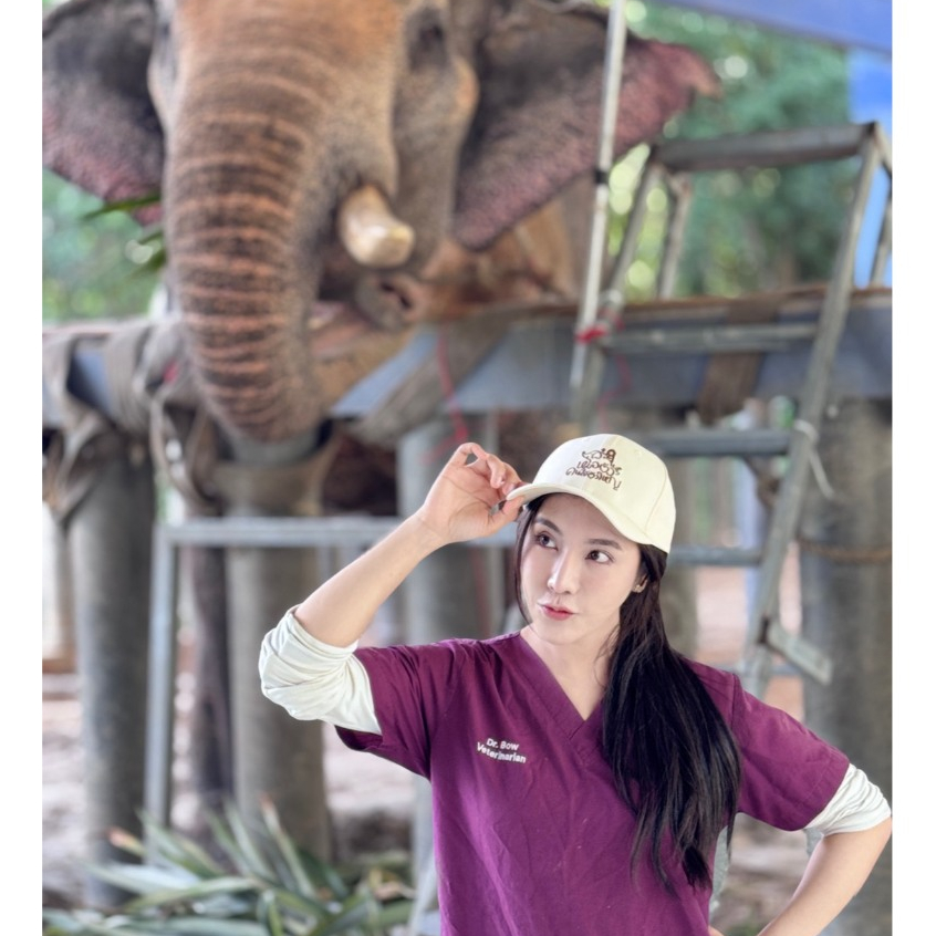 หมวกแก๊ป ปักลาย “หมอตัวเล็ก กับ คนไข้ตัวใหญ่”