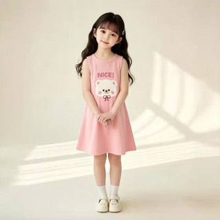 ชุดเดรสเด็กผู้หญิง ชุดเดรสเด็กสไตล์หวาน ลายการ์ตูน หวานละมุน สไตล์น่ารัก
