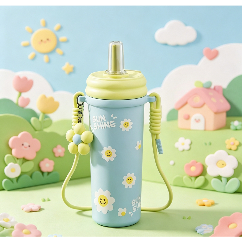 （สินค้าพร้อมส่ง）แก้วเก็บความเย็น750ml สแตนเลส SUS316L รุ่น เก็บความร้อน-เย็นได้ มีสายคล้อง ที่กรองชา