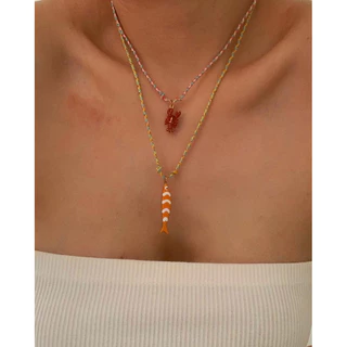 HER OBJECTIVE_HER LOBSTER/SARDINE ON ROPE NECKLACE