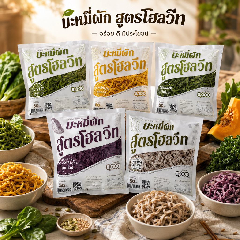 บะหมี่ผักอบแห้ง ตราเชียงดอย สูตรโฮลวีท