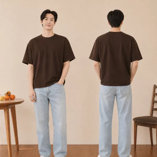 เสื้อยืดโอเวอร์ไซส์ คอฟิต BOXY OVERSIZED Crop Unisex คอกลม แขนสั้น Cotton 100% ทรงหลวม สไตล์เกาหลี