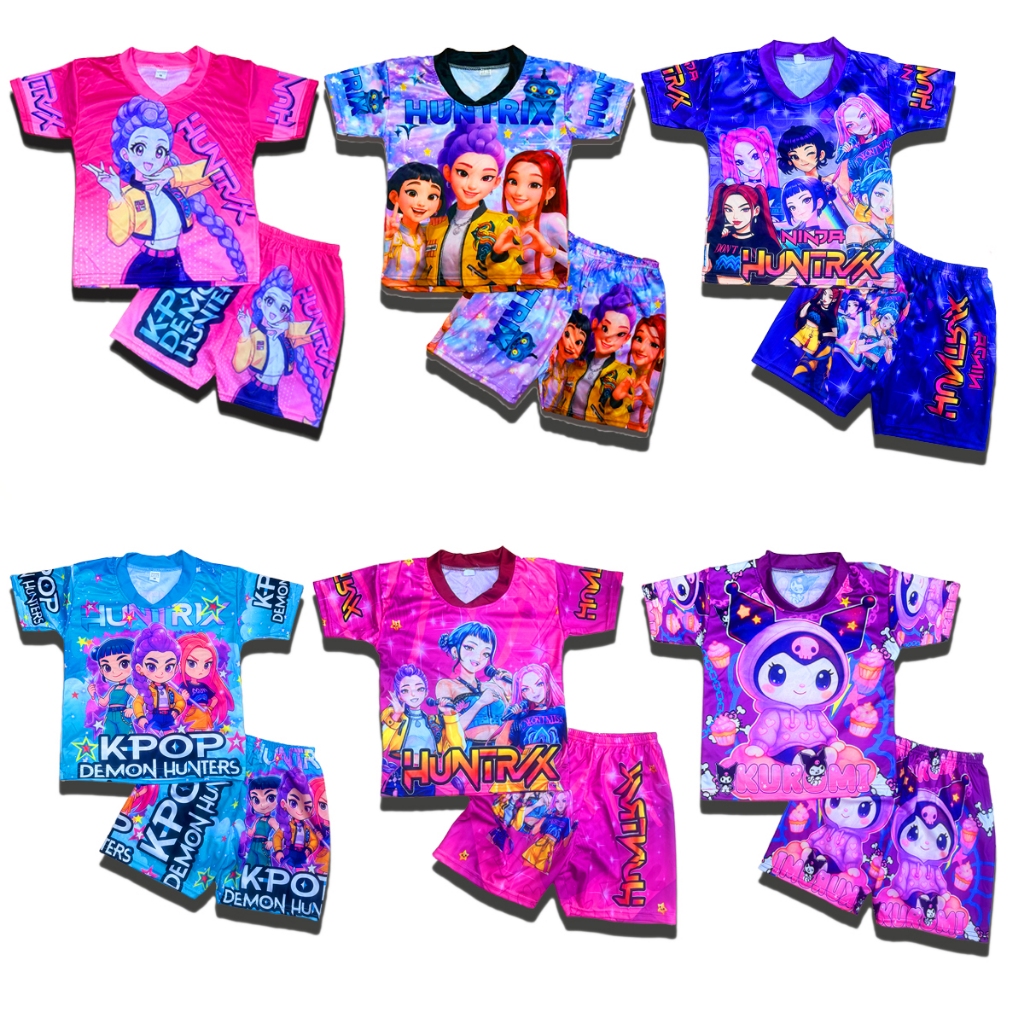 ชุดเด็กผ้าไมโคร ลายการ์ตูน Size S-M สกรีนสวยผ้ามัน 1-5 ขวบ ชุดหมูเด้ง ชุดลาบูบู้ การ์ตูนเด็ก