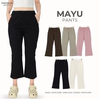 MAYU Pants กางเกงขายาว 5 ส่วน ปลายขากว้างให้ทรงขาม้าที่บานกำลังดี ไม่กว้างเกินจนแต่งตัวอยาก ได้ความสุภาพ