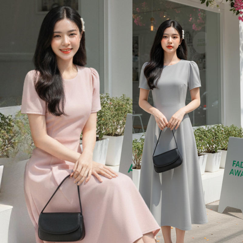 ชุดเดรสผู้หญิง เดรส ชุดเดรสยาว ชุดออกงาน กระโปรงยาว เพิ่มความละมุน ใส่แล้วสบาย ใส่เดท เที่ยว (S-6XL) พร้อมจัดส่งในไทย🧺🧸
