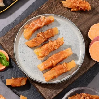 ขนมสุนัขขัดฟัน ไก่พันมันหวาน สูตรธรรมชาติ ไม่มีสารแต่งเติม เคี้ยวมันส์ หอมอร่อย สุขภาพฟันแข็งแรง ขนมหมา ขนมสุนัข
