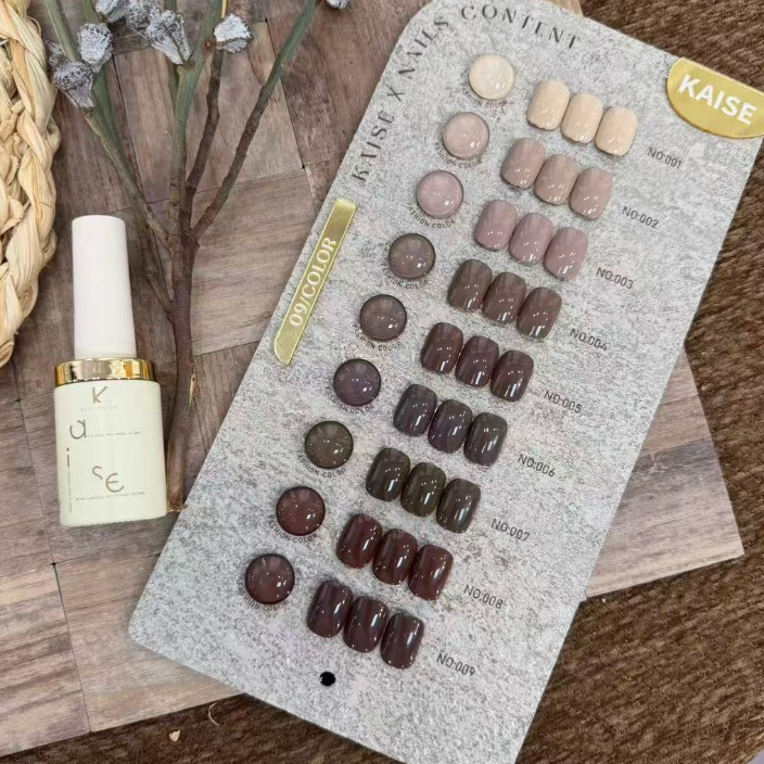 Soft Brown set 9 สี ( KS22 ) Kaise x Nails Content 2026 พร้อมชาร์จสำเร็จรูป