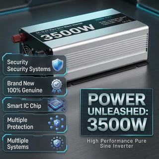 อินเวอร์เตอร์เพียวซาย 5000w12v/24v หน้าจอดิจิตอล CJ Inverter pure sine wave เครื่องแปลงไฟฟ้า