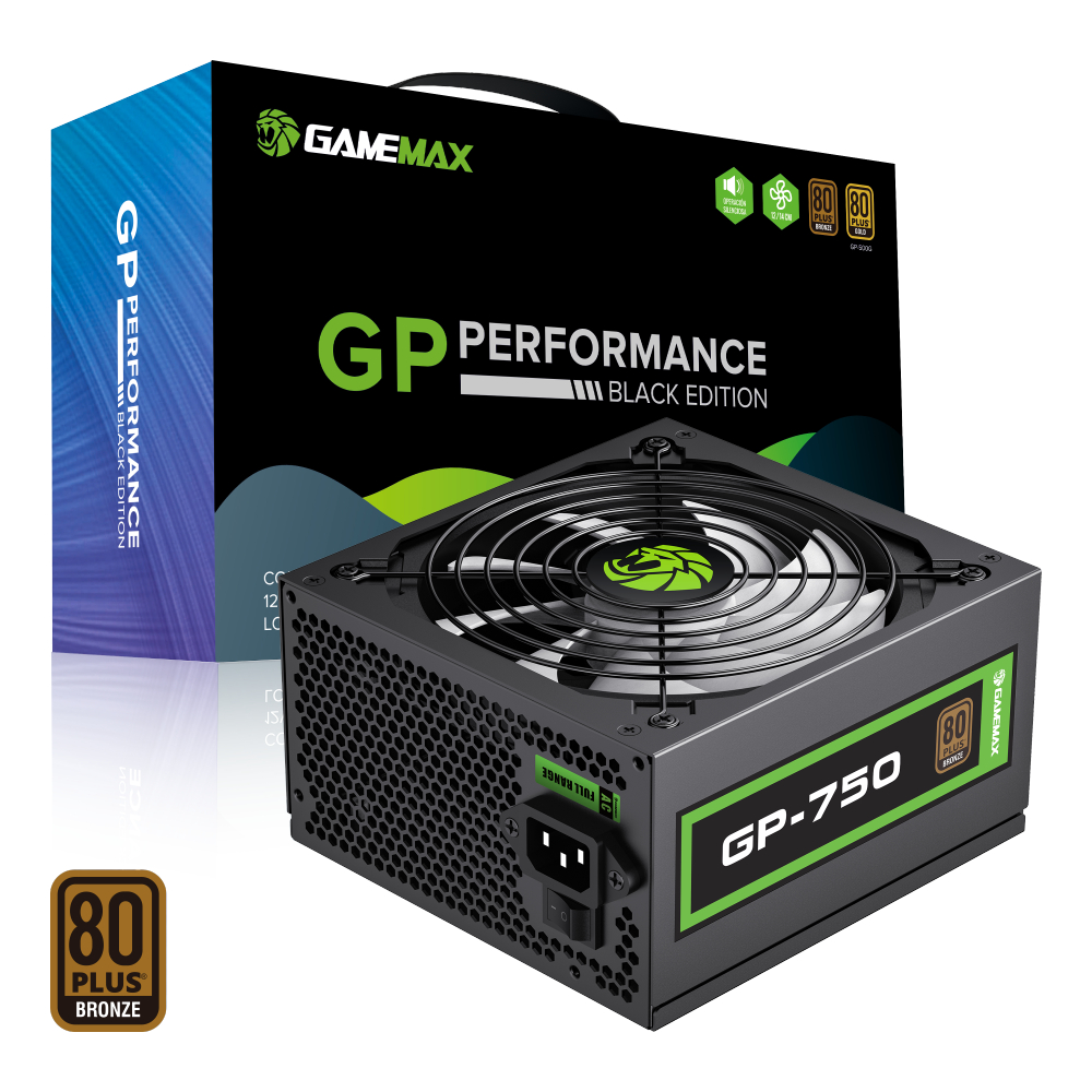 POWER SUPPLY (อุปกรณ์จ่ายไฟ) GameMax GP-750 / GP-650 (80+Bronze) Certified (None-Modular )