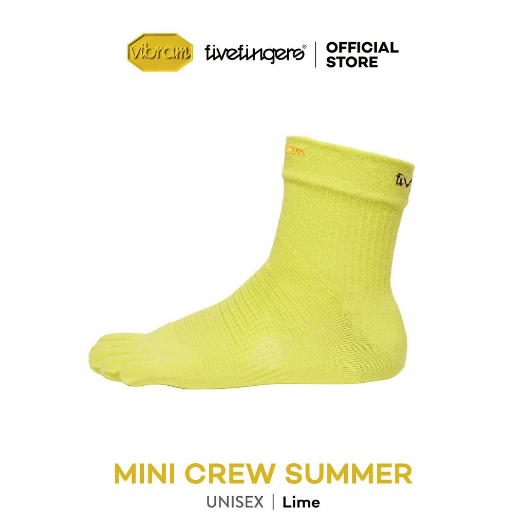 ถุงเท้า Vibram FiveFingers รุ่น Mini Crew Summer สี Lime