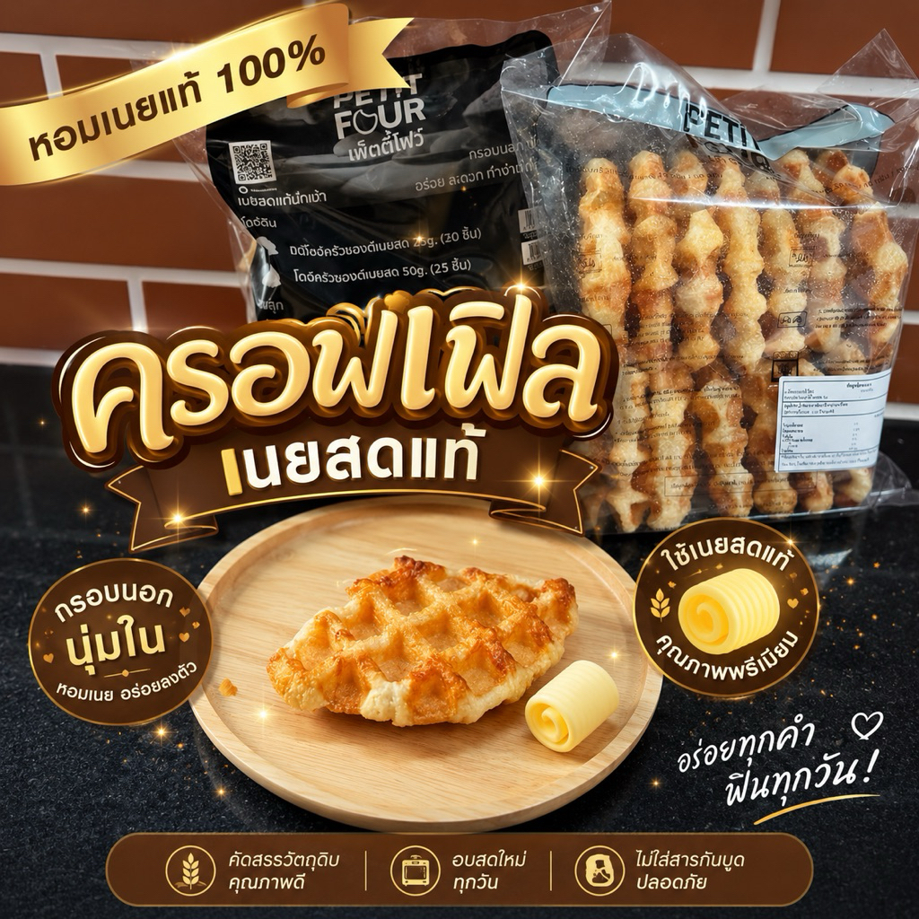 ครอฟเฟิลเนยสดแท้ 14 ชิ้น