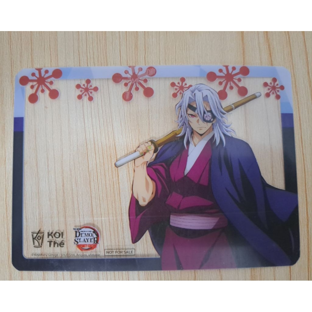 การ์ดใส อุซุย เทนเกน ดาบพิฆาตอสูร คอลแลป KOI The Demon Slayer clear card Uzui Tengen