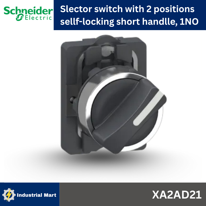 Schneider Electric XA2AD21 สวิตซ์ซีเลตเตอร์ 2 POS แบบค้าง Ø22mm พลาสติก 1NO Selector Switches (รหัสเ