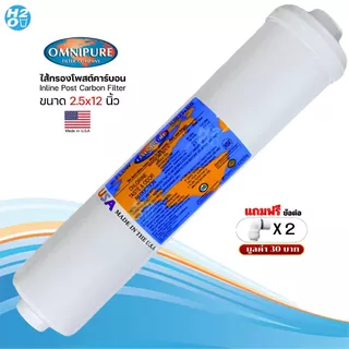 Omnipure USA ไส้กรองน้ำโพสต์คาร์บอน Post Carbon inline ขนาด 10,12นิ้ว ไส้กรอง Made in USA