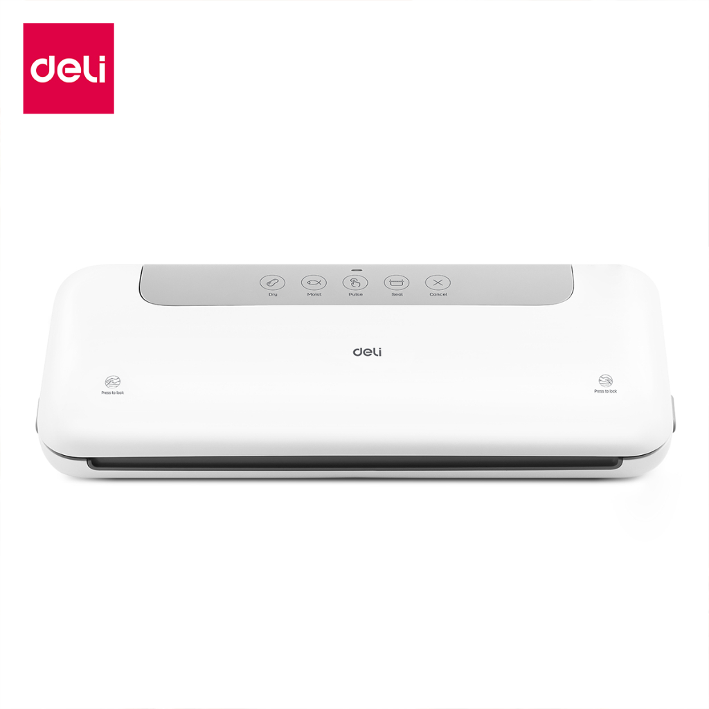 Deli เครื่องซีลสูญญากาศ เครื่องซีนสูญญากาศ ถนอมอาหาร พร้อมถุงแวคคัม 10 ใบ ใช้งานง่าย Vacuum Sealer