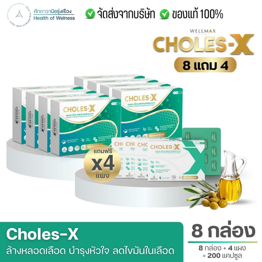 CHOLES-X คอเลส เอ็กซ์ ความดันสูง เวียนหัว บ้านหมุน ไขมันสูง เพิ่มไขมันดี บำรุงหลอดเลือด