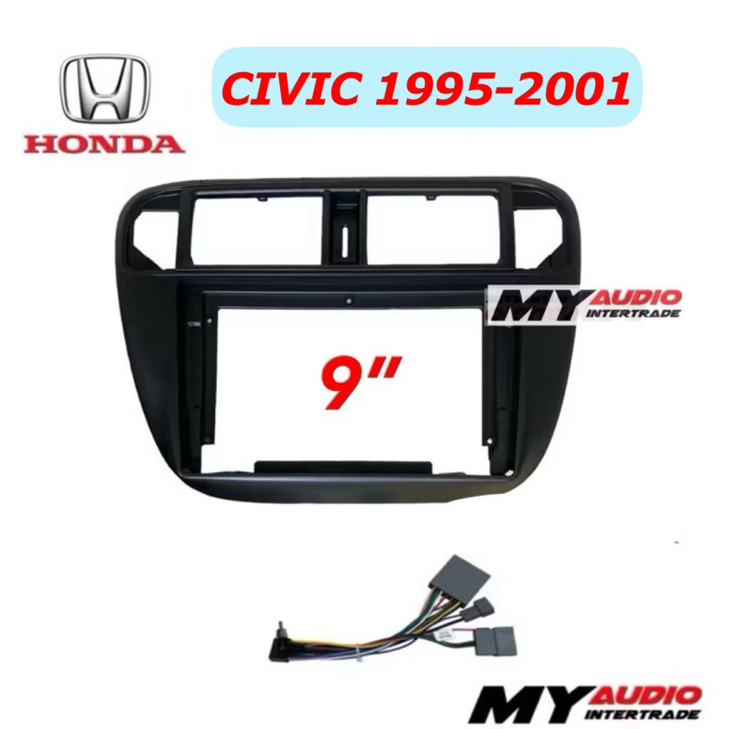 หน้ากาก HONDA CIVIC 1995-2001 สำหรับจอแอนดรอยขนาด 9 นิ้ว