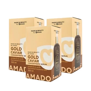 Amado Gold Caviar Serum " 3 ขวด"อมาโด้ โกลด์ คาเวียร์ เซรั่ม (ขวด 100ml x3)
