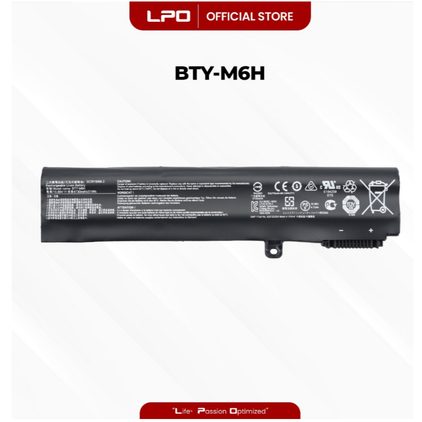 LPO BRAND MSI BTY-M6H Laptop Battery compatible with MSI GE62VR GP72 GL72 2QC 2QD 2QE GL62M