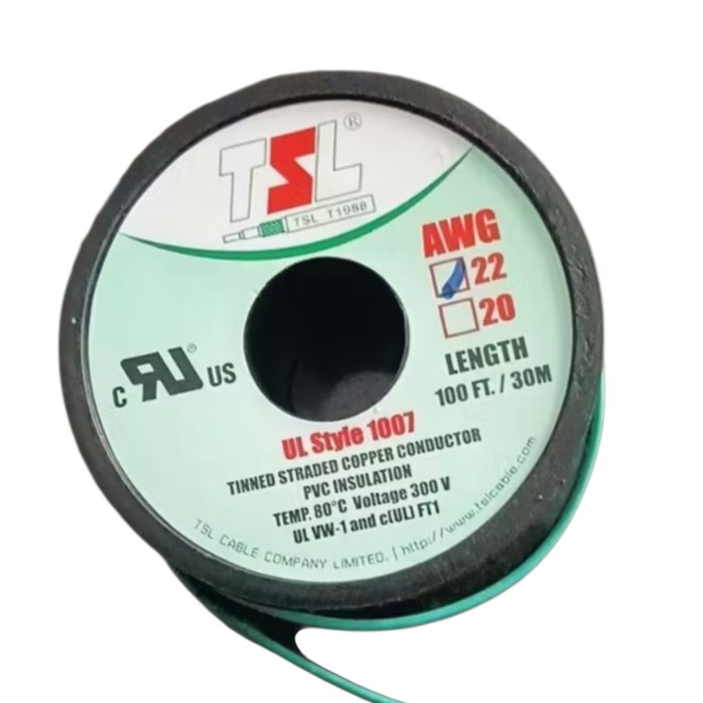 TSL สายไฟเดี่ยว แกนฝอย AWG 22 UL 1007 ยาว 30 ม. s