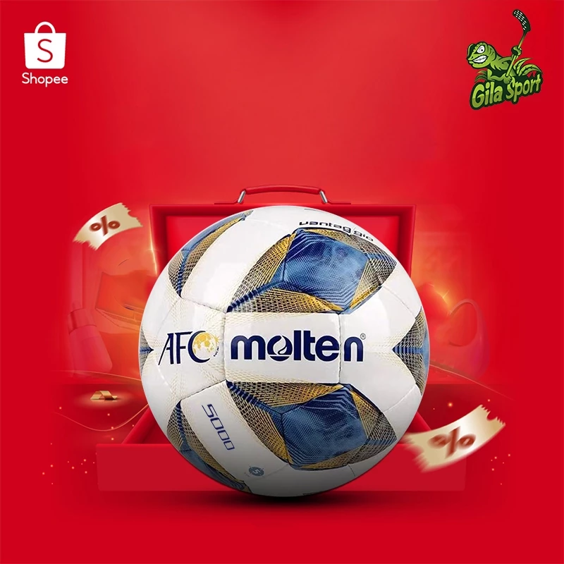 ลูกบอล Molten F5A5000A ฟุตบอลเบอร์ 5 Soccer ball ลูกฟุตบอลหนังPU ฟุตบอล
