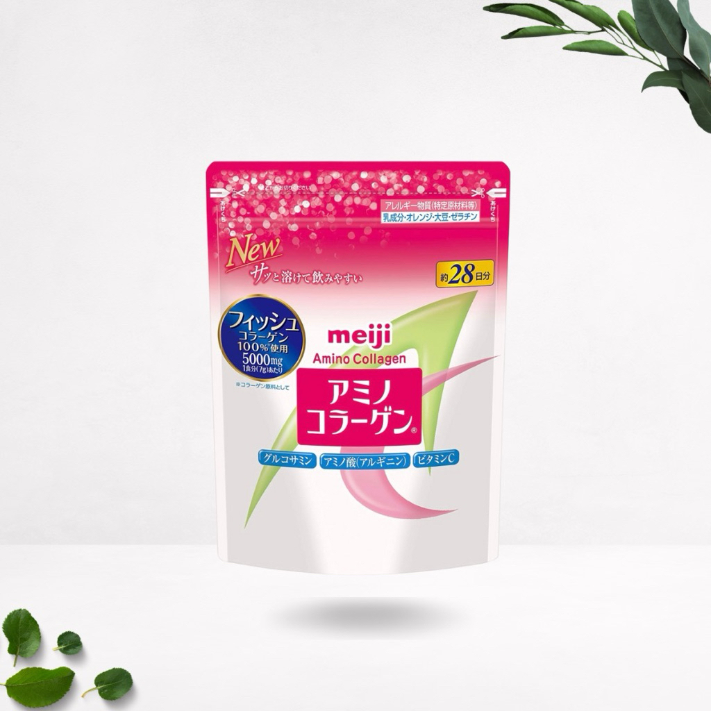 Meiji Amino Collagen สีชมพู (สูตรปกติ) ของแท้ 💯✅🇯🇵