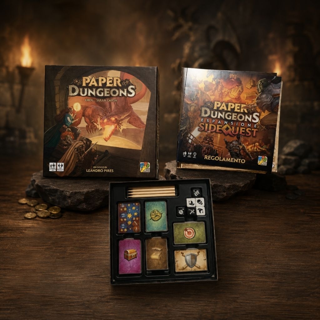 ​🐲 [Ready to Play] Paper Dungeons + Side Quest Insert & Organizer | วัสดุ PETG ทนทาน | งาน 3D Print (ไม่รวมตัวเกม)