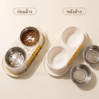 【กันมด-ล้างง่าย】ชามสัตว์เลี้ยงรูปเป็ดพุดดิ้ง สำหรับแมวและสุนัข รุ่นใหม่ พลาสติกเกรดพรีเมียม มีลายน่ารักให้เลือกหลายแบบ