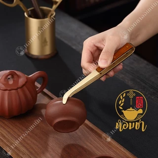 ที่คีบทองเหลือง ที่คีบชา ที่คีบถ้วยชา สวย หรู ดูดี มีสไตล์ Copper Tea Clip Ebony Handle Household Tea Leaf