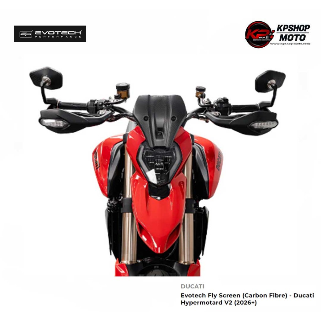 ชิวหน้า Evotech Fly Screen (Carbon Fibre) - Ducati Hypermotard V2 (2026+)