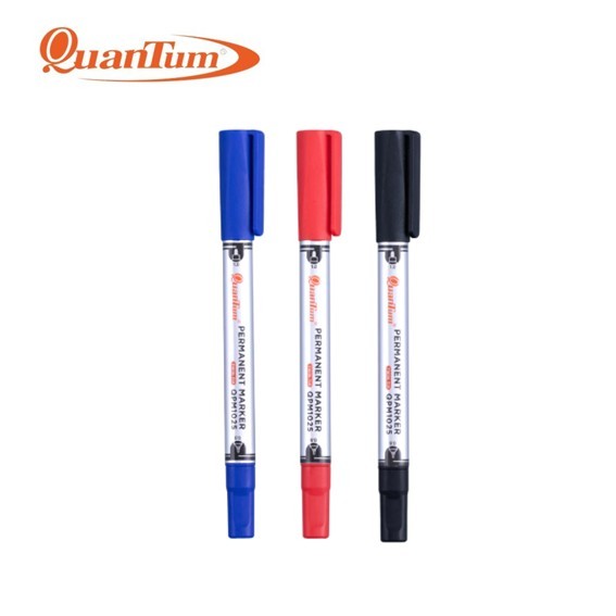 ปากกาเขียนซีดี Quantum  2 หัว QPM 1025 หมึกกันน้ำ **ราคาต่อ 1 ด้าม**